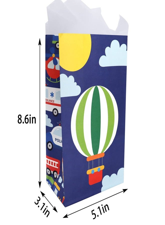 HaPiBiDesign 24 PCS Transportation Party Favor Bags with Stickers - Traffic Goodie Gift Treat Bags for Birthday Party Supplies - Image 5