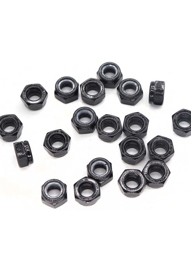 binifiMux 10Pcs M10 x 1.5mm Black Hex Nylon Insert Self Lock Nuts, Carbon Steel, Zinc Plated - Image 5