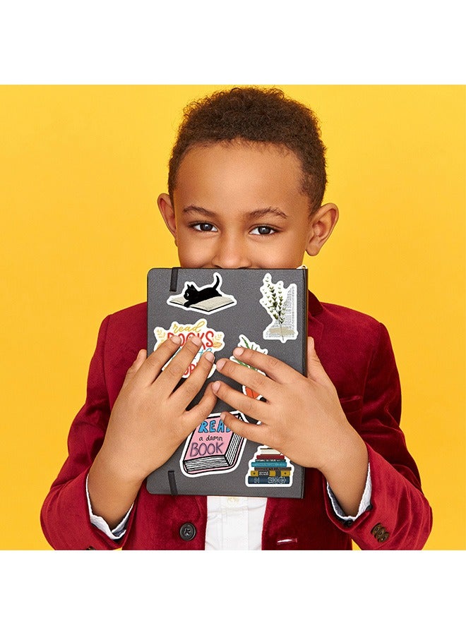 50-Piece Book Reading Graffiti Cartoon Stickers Vinyl Aesthetic Sticker Laptop Stickers for Skateboard Guitar Travel Case Graffiti Sticker Door Luggage Car Bike Bicycle for Kids Teens Girls Adults - Image 5