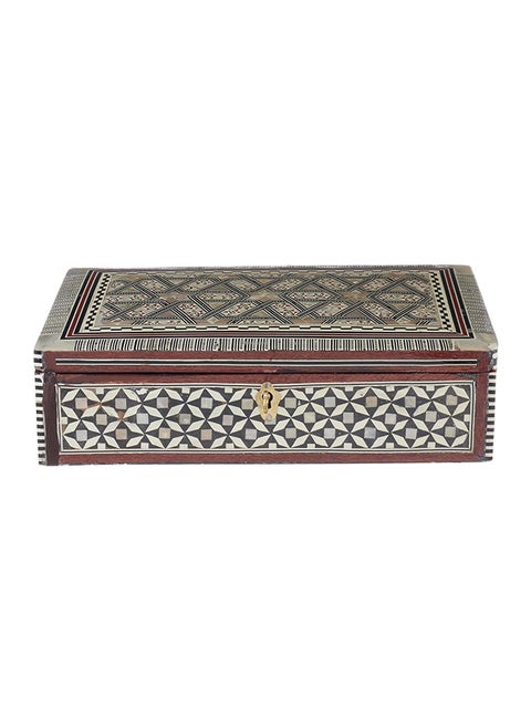 Hsg Seashell And Wood Jewelry Box  25 Cm - Multi Color