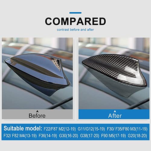 AIRSPEED Carbon Fiber Car Shark Fin Antenna Cover Radio Signal Base Sticker for BMW F22 F87 M2 F30 F35 F80 M3 G20 F32 F36 F82 M4 G30 G38 F90 M5 G11 G12 Accessories (Black) - Image 3