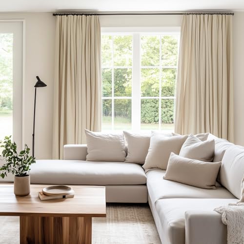 Topfinel Beige Cream Velvet Blackout Curtains 84 Inches Long, Ivory Room Darkening Thermal Insulated Soundproof Modern Nursery Rod Pocket Back Tab Winter Drapes for Living Room Bedroom 2 Panels - Image 3