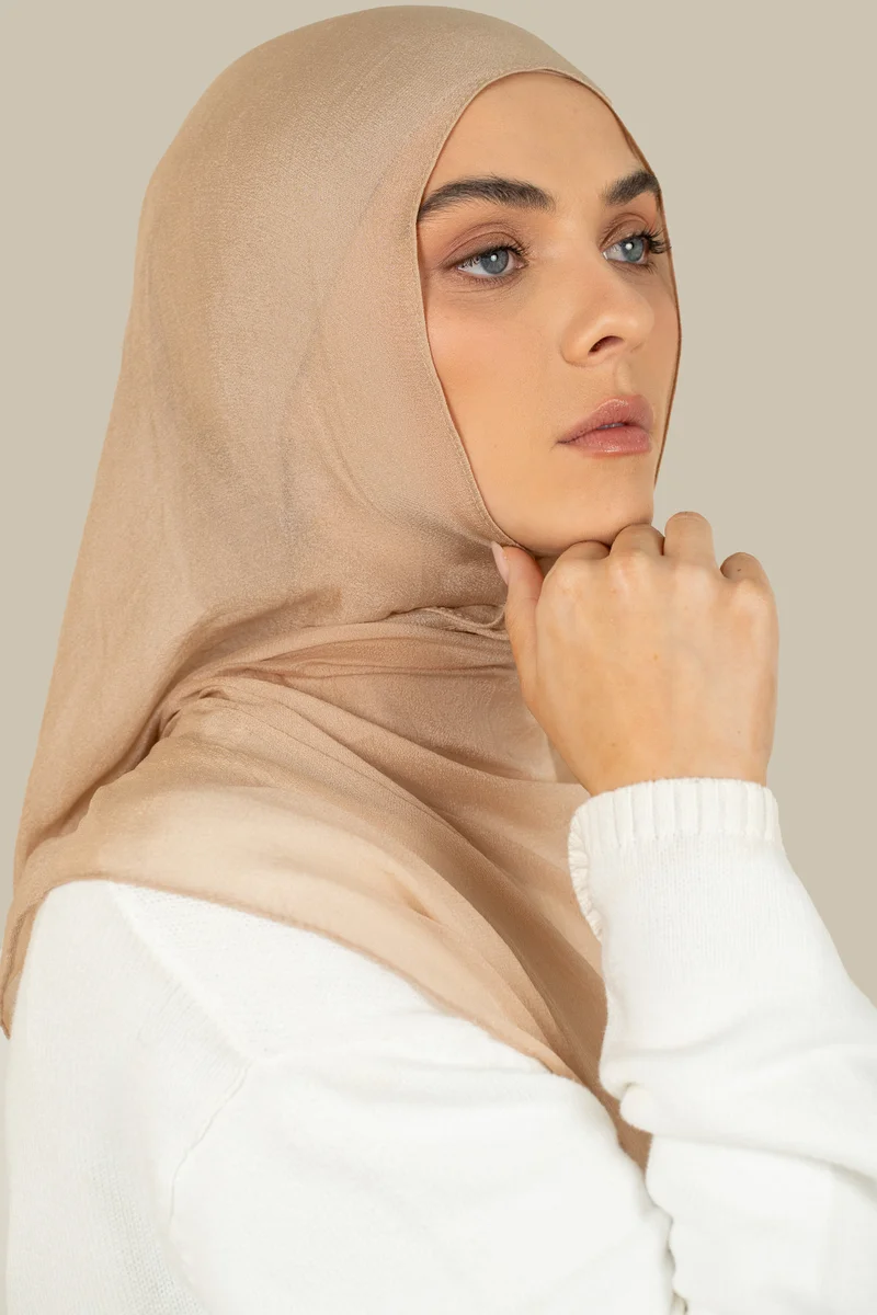 silqrose Warm Nude Silk Chiffon Hijab