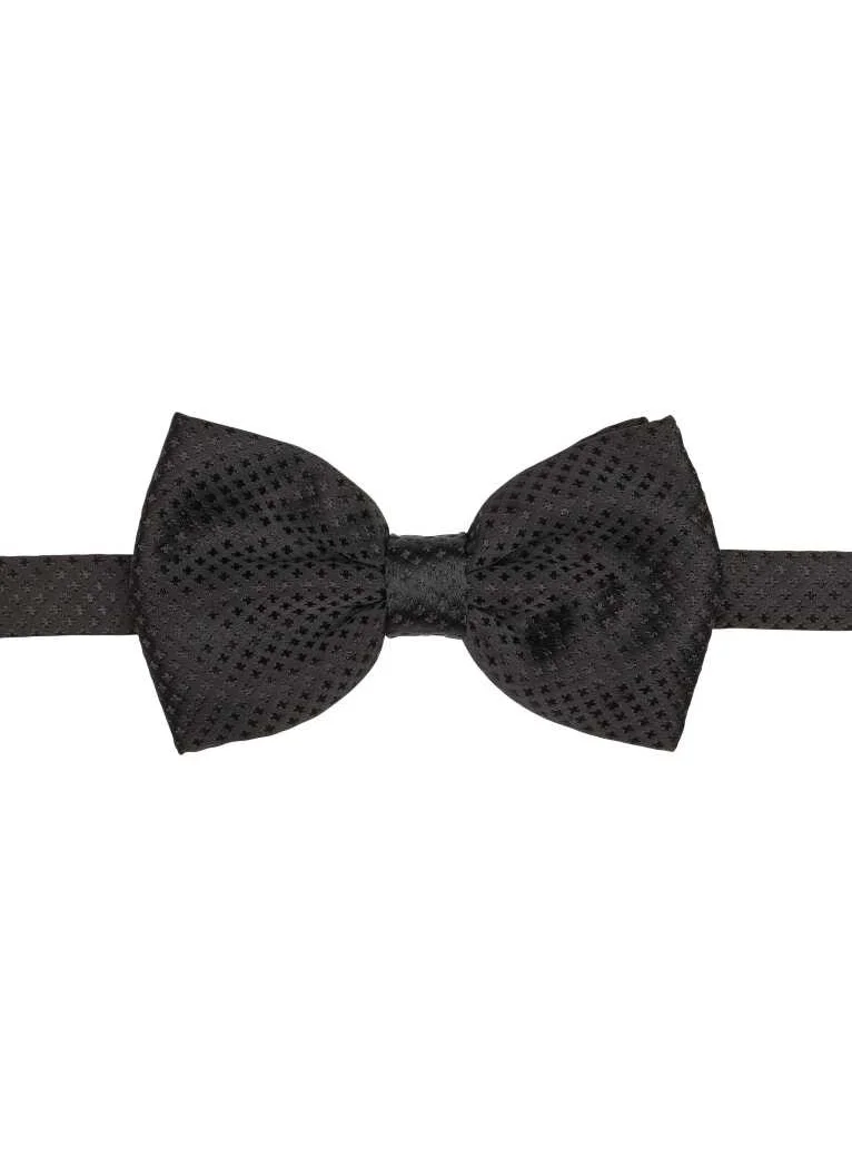 Bisse Men's Black Patterned Bow Tie BLACK PP19K007_D99
