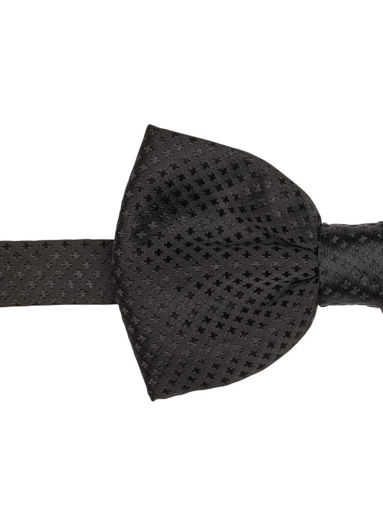 Bisse Men's Black Patterned Bow Tie BLACK PP19K007_D99