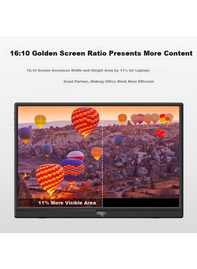 Patriots Aigo 16-Inch Portable Monitor For Laptop, Second Screen For Gaming, Office Work, And Stock Trading, 1200P One-Cable Connection - Image 5