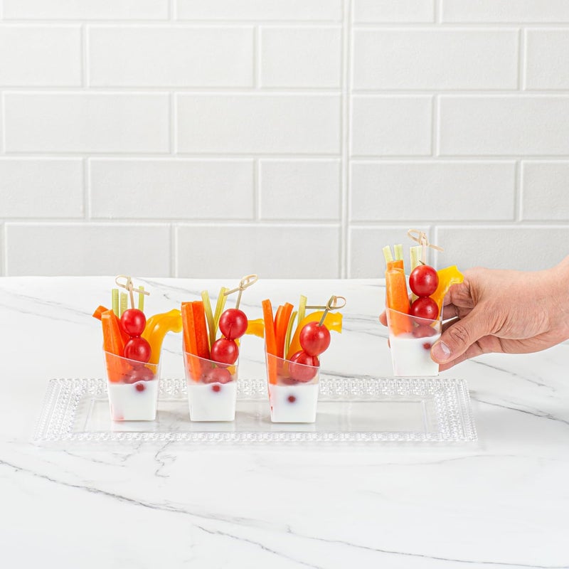 RestaurantwareMini Serve 3 Ounce Triangular Tasting Cups 100 Slanted Mini Dessert Cups  Disposable Striped Design Clear Plastic Parfait Cups Serve Appetizers Samples Or Desserts For Buffet - Image 5