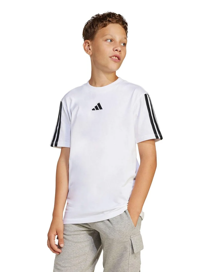Adidas J 3S Tee 160 White T-Shirt (Short Sleeve) T-Shirts For Kids