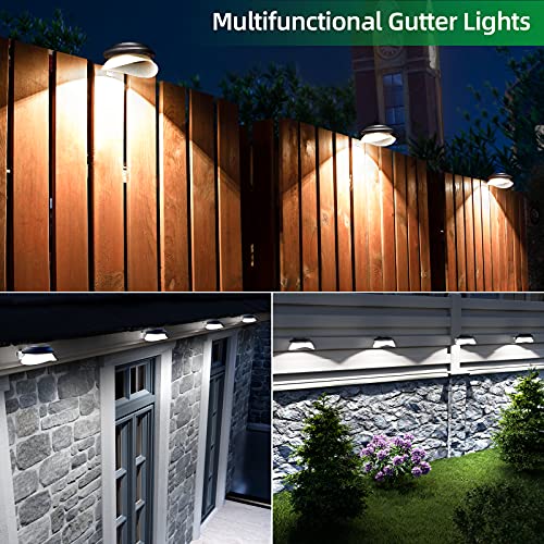 JSOT Solar Fence Lights, Bright Security Outdoor Backyard Lights Waterproof, Patio Decor Sign Lighting for Eaves Deck Pathway Garden Garage Stairs Wall 2 Installations Methods - White Light, 6 Pack - Image 2