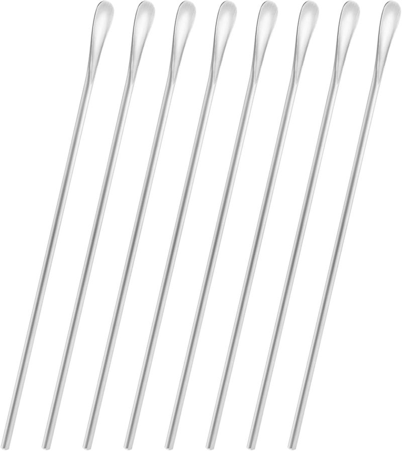 luvtree 8-Pack 10" / 25.8cm Stainless Steel Long Handle Stirring & Mixing Spoon – Reusable Bar Tool for Coffee, Tea, Iced Drinks & Cocktails - Image 1