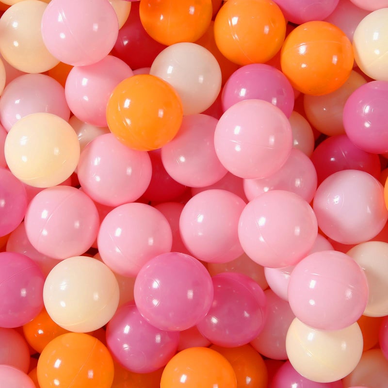 GOGOSO Ball Pit Balls for Toddler Baby Plastic Playballs Kids Soft Pastel Pelotas NonToxic BPAFree 3pinkOrangeYellow 200 Balls - Image 2