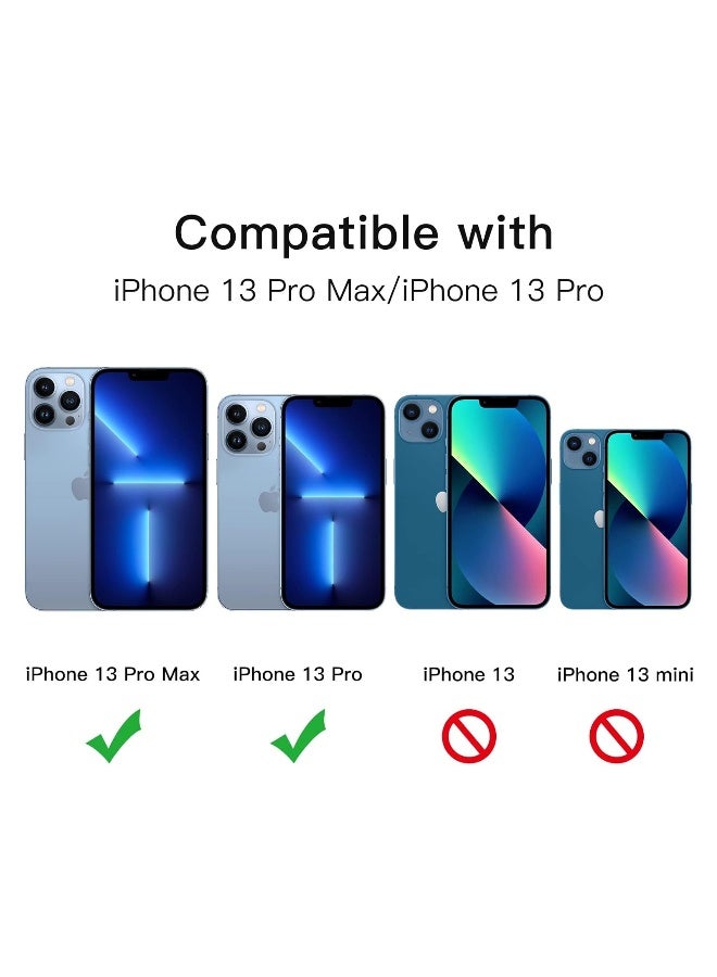 DUSALA Camera Lens Protector for iPhone 13 Pro 6.1-Inch and iPhone 13 Pro Max 6.7-Inch, 9H Tempered Glass Metal Individual Ring Cover, HD Clear, 1 Set (Blue) - Image 2