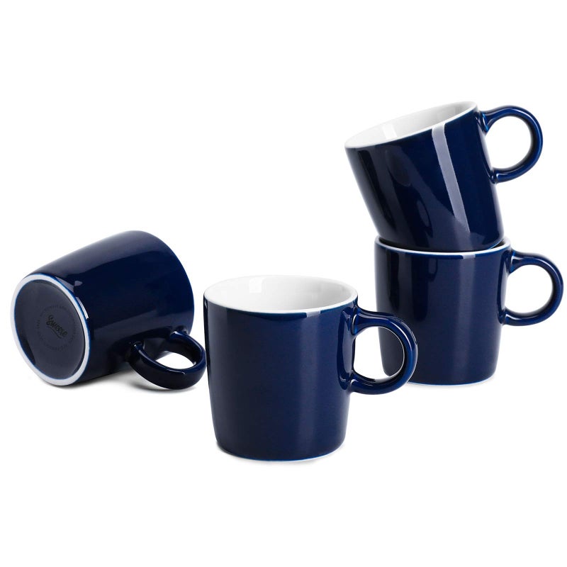 Sweese 35oz Porcelain Espresso Cups Set of 4 Mini Coffee Mugs Demitasse Cups  Navy