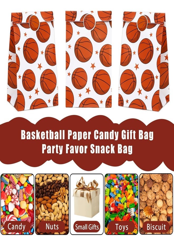 FEBSNOW 20Pcs Basketball Paper Gift Bag with Stickers for Sport Party Favor - Image 4