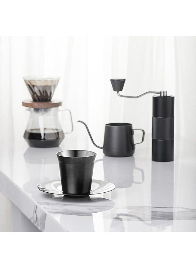 Stainless Steel Espresso Cup,Set Double Wall Insulated Metal Demitasse Cups ,Food Grade Material 80ml - Image 3