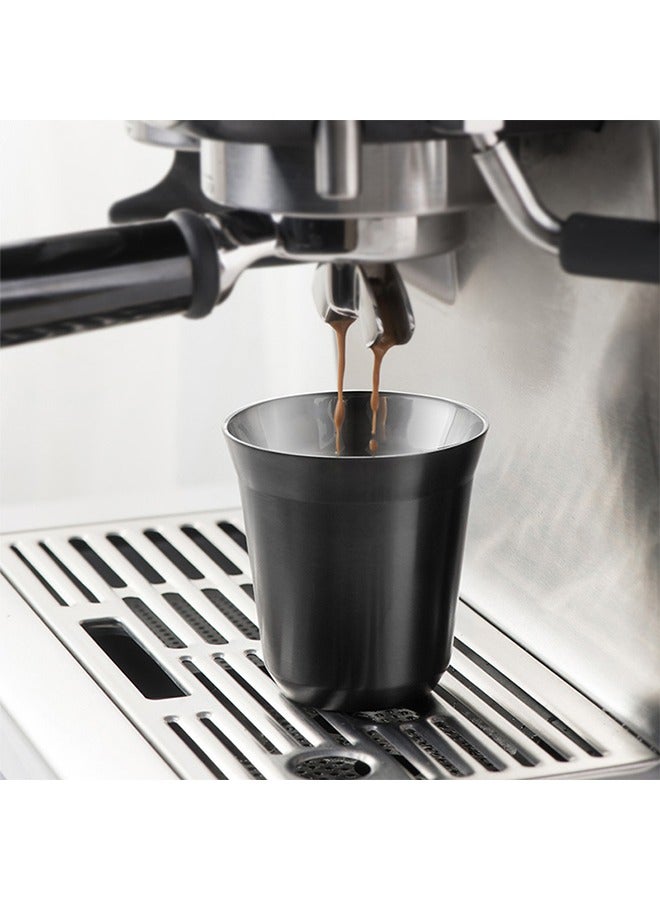 Stainless Steel Espresso Cup,Set Double Wall Insulated Metal Demitasse Cups ,Food Grade Material 80ml - Image 4