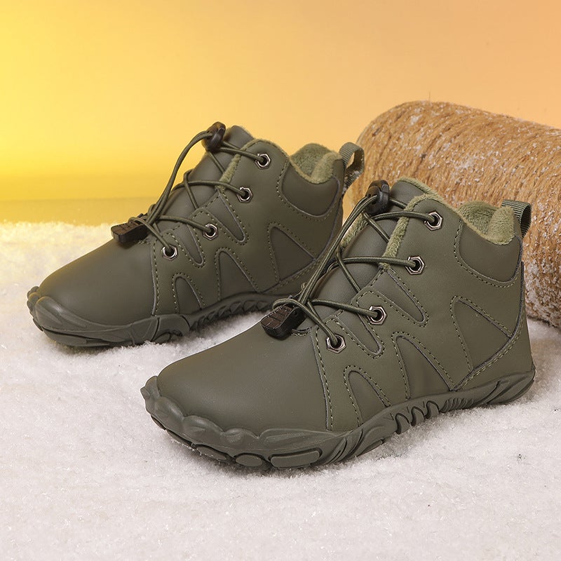 Children'S Snow Cotton Boots Men'S New Cotton Shoes Medium And Large Kidsren'S Boys' Five-Finger Fleece-Lined Warm Winter Kidsren'S Daily Cotton Shoes - Image 5