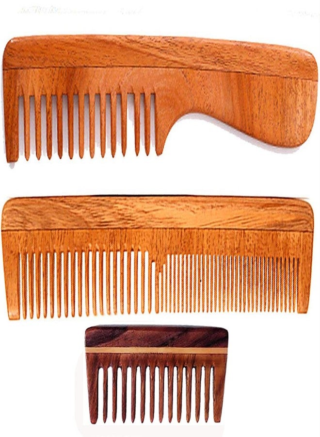 Rufiys Natural Handmade Pure Neem Wood Comb Helps Hair Regrowth,Anti-Dandruff Comb For Women And Men (Pack of 3) - Image 3