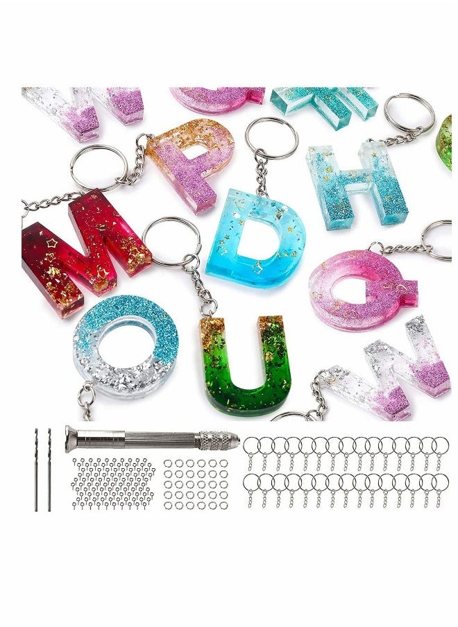 Generic - 134Pcs Silicone Alphabet Resin Molds Kit Letter Number Silicone Mold Epoxy Resin Casting Molds Keychain Making Set - Image 1