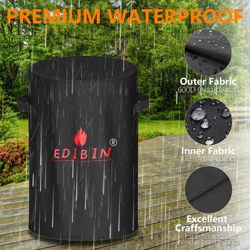 EDIBIN Fire Pit Cover for Bali Outdoors 23 Inch Cylinder Firepit,24" D X 27" H Waterproof Cover Compatible with Bali Outdoors 23 inch Outdoor Fire Pit Round - Image 4