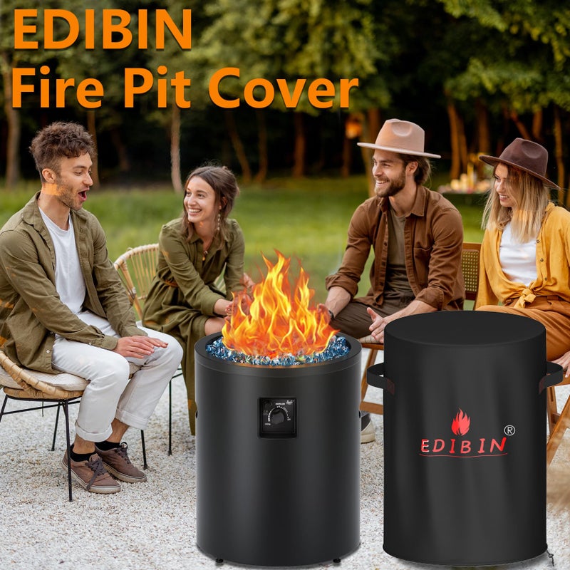 EDIBIN Fire Pit Cover for Bali Outdoors 23 Inch Cylinder Firepit,24" D X 27" H Waterproof Cover Compatible with Bali Outdoors 23 inch Outdoor Fire Pit Round - Image 2