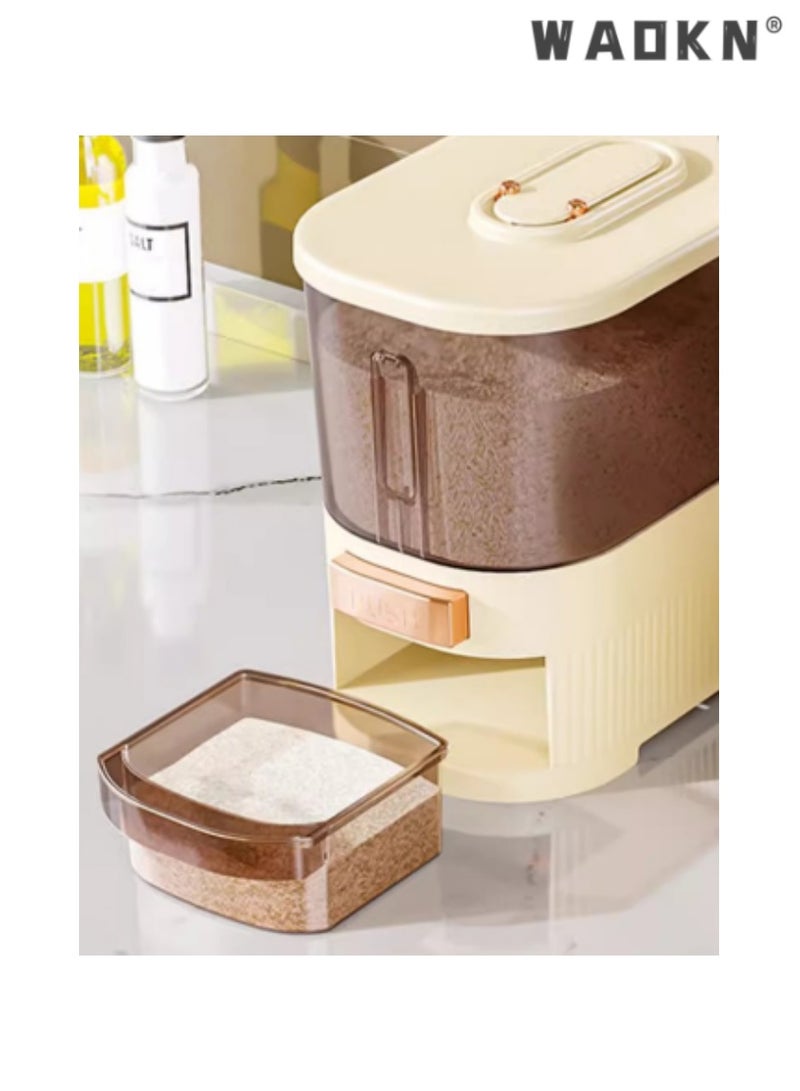 WAOKN Food-Grade Rice Storage Container,Household Pesticidal and Moisture-Proof Rice Bin, Airtight Rice Canister for Freshness, Ideal Kitchen Storage Solution for Bulk Grains and Cereals  - Image 1
