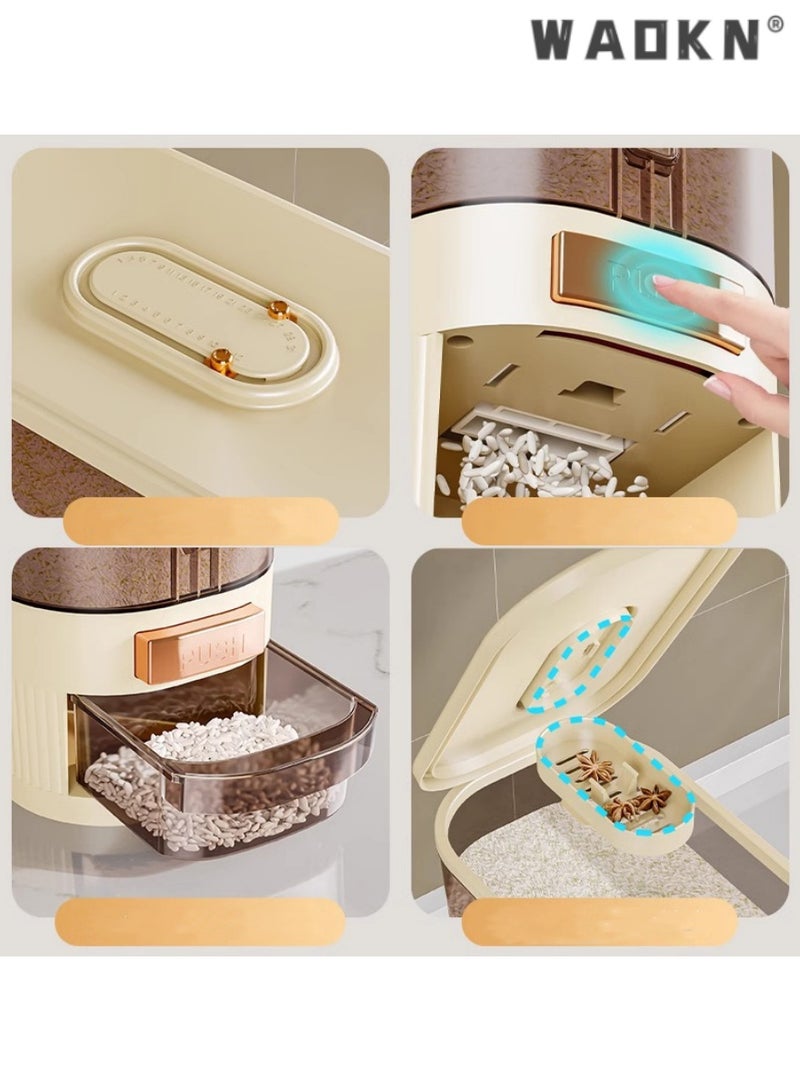 WAOKN Food-Grade Rice Storage Container,Household Pesticidal and Moisture-Proof Rice Bin, Airtight Rice Canister for Freshness, Ideal Kitchen Storage Solution for Bulk Grains and Cereals  - Image 3