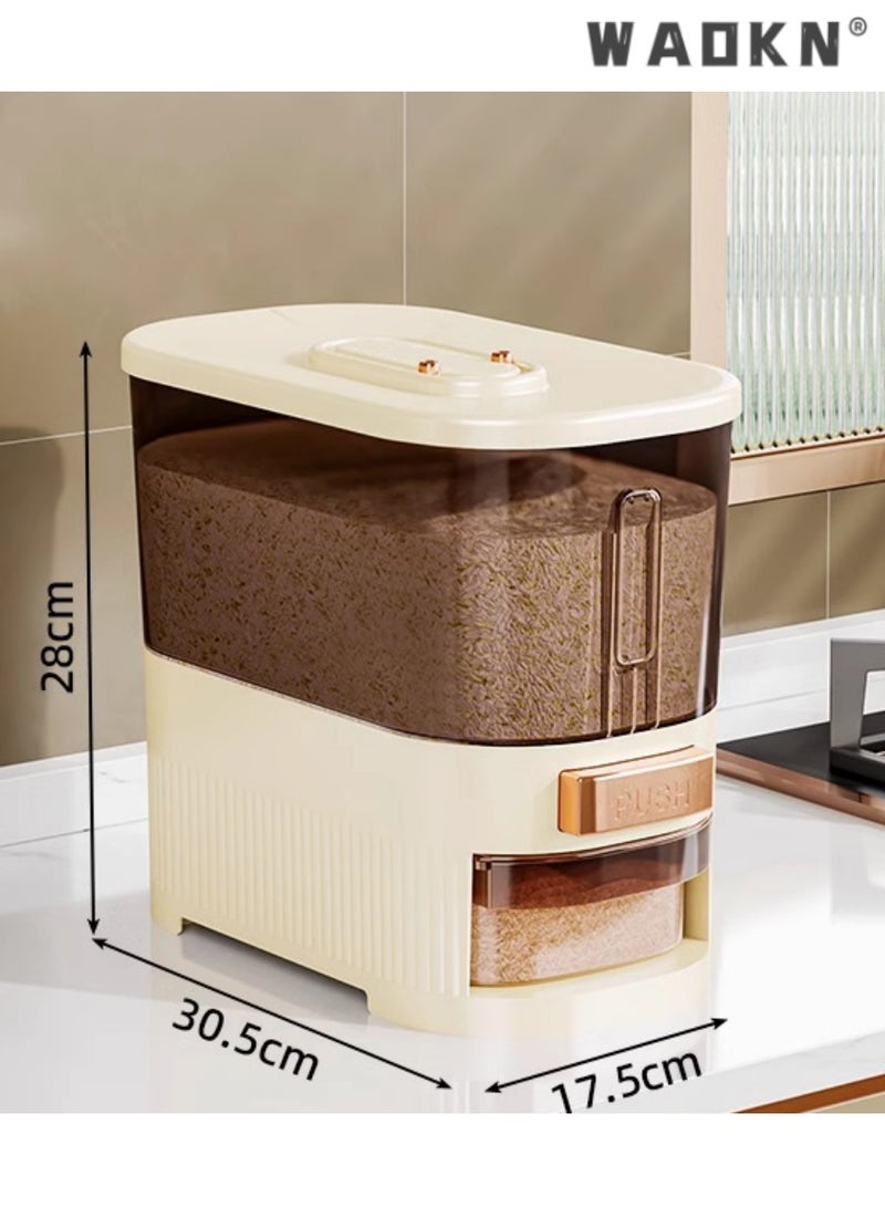 WAOKN Food-Grade Rice Storage Container,Household Pesticidal and Moisture-Proof Rice Bin, Airtight Rice Canister for Freshness, Ideal Kitchen Storage Solution for Bulk Grains and Cereals  - Image 2