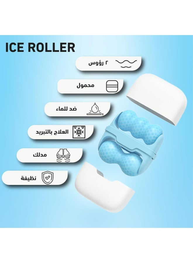 SOICY أداة تدليك الوجه بالثلج 2 في 1 للعناية بالبشرة، أداة علاجية شخصية لتبريد البشرة بالثلج، مدلك بارد للوجه لتخفيف انتفاخ العينين والصداع النصفي وآلام مفصل الفك الصدغي والإصابات الطفيفة (وردي) - Image 3