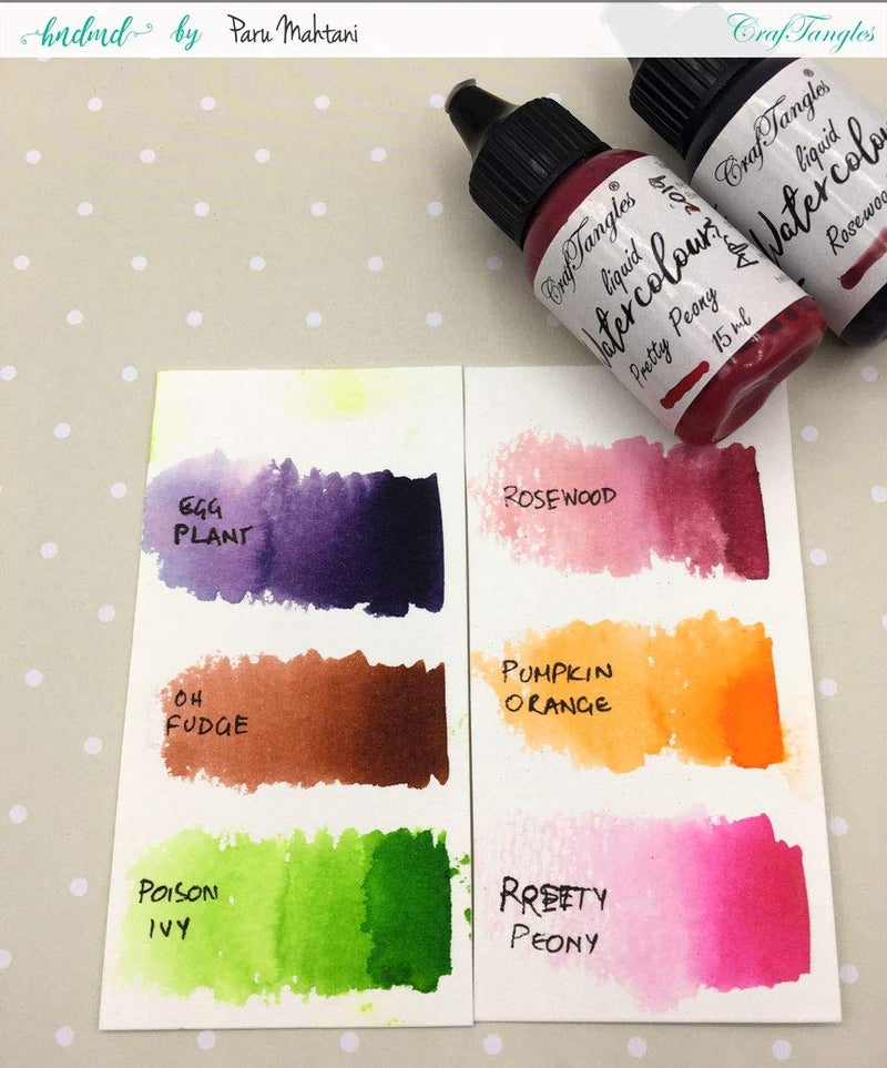 CrafTangles Liquid Watercolor (15 ml) - Eggplant (Violet Colour, Extremely Vibrant, Non Toxic) Paints for Professional Artist, Hobby Painters & Kids - Image 4