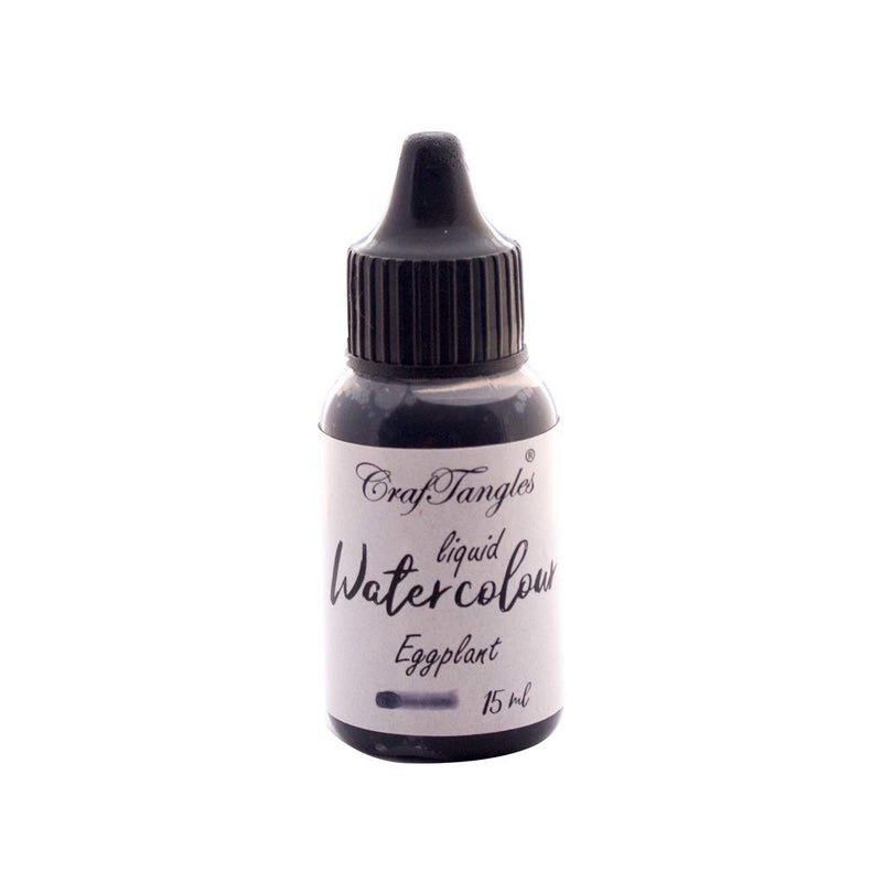 CrafTangles Liquid Watercolor (15 ml) - Eggplant (Violet Colour, Extremely Vibrant, Non Toxic) Paints for Professional Artist, Hobby Painters & Kids - Image 1