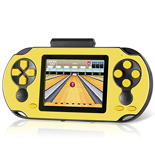 TaddToy 16 Bit Handheld Game for Kids Adults 30 Large Screen Preloaded 230 HD Classic Retro Video Games with USB Rechargeable Battery 3 Game Cartridges for Birthday Gift for Kids 412 Yellow - Image 1