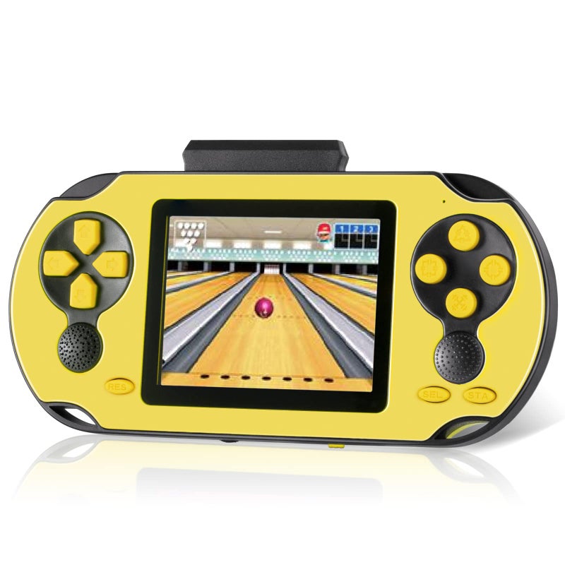 TaddToy 16 Bit Handheld Game for Kids Adults 30 Large Screen Preloaded 230 HD Classic Retro Video Games with USB Rechargeable Battery 3 Game Cartridges for Birthday Gift for Kids 412 Yellow - Image 3