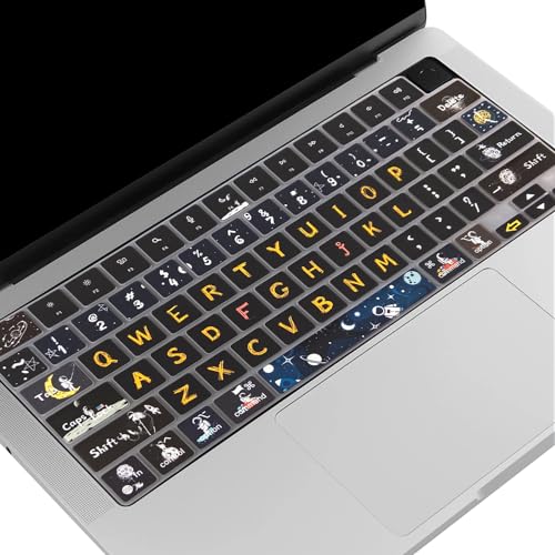 WSLUCKO Keyboard Cover Skin for 2021-2024 MacBook Pro 14/16 (A2442 A2485 A3112 A3401 A3403 A2992 A2779 A2780 A2991 A2918 M1/M2/M3 M4) & MacBook Air 13.6''/15'' (A2681 A3113 A2941 A3114),Space Man - Image 5