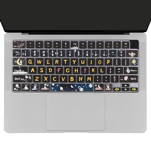 WSLUCKO Keyboard Cover Skin for 2021-2024 MacBook Pro 14/16 (A2442 A2485 A3112 A3401 A3403 A2992 A2779 A2780 A2991 A2918 M1/M2/M3 M4) & MacBook Air 13.6''/15'' (A2681 A3113 A2941 A3114),Space Man - Image 2