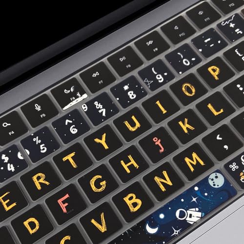 WSLUCKO Keyboard Cover Skin for 2021-2024 MacBook Pro 14/16 (A2442 A2485 A3112 A3401 A3403 A2992 A2779 A2780 A2991 A2918 M1/M2/M3 M4) & MacBook Air 13.6''/15'' (A2681 A3113 A2941 A3114),Space Man - Image 3
