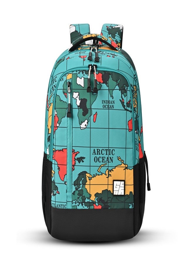 جير حقيبة ظهر جير جريد بثلاثة أقسام، 19 بوصة/37 لتر، حقيبة مدرسية كبيرة مقاومة للماء/حقيبة ظهر يومية بثلاثة أقسام/حقيبة ظهر للأطفال/حقيبة للأولاد/البنات (أزرق-أسود) - Image 1