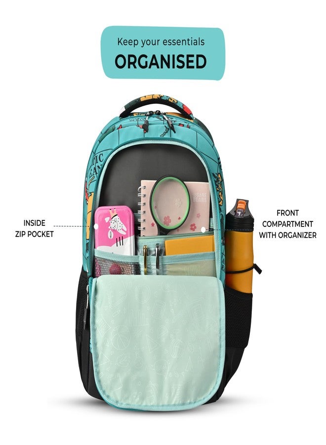 جير حقيبة ظهر جير جريد بثلاثة أقسام، 19 بوصة/37 لتر، حقيبة مدرسية كبيرة مقاومة للماء/حقيبة ظهر يومية بثلاثة أقسام/حقيبة ظهر للأطفال/حقيبة للأولاد/البنات (أزرق-أسود) - Image 5