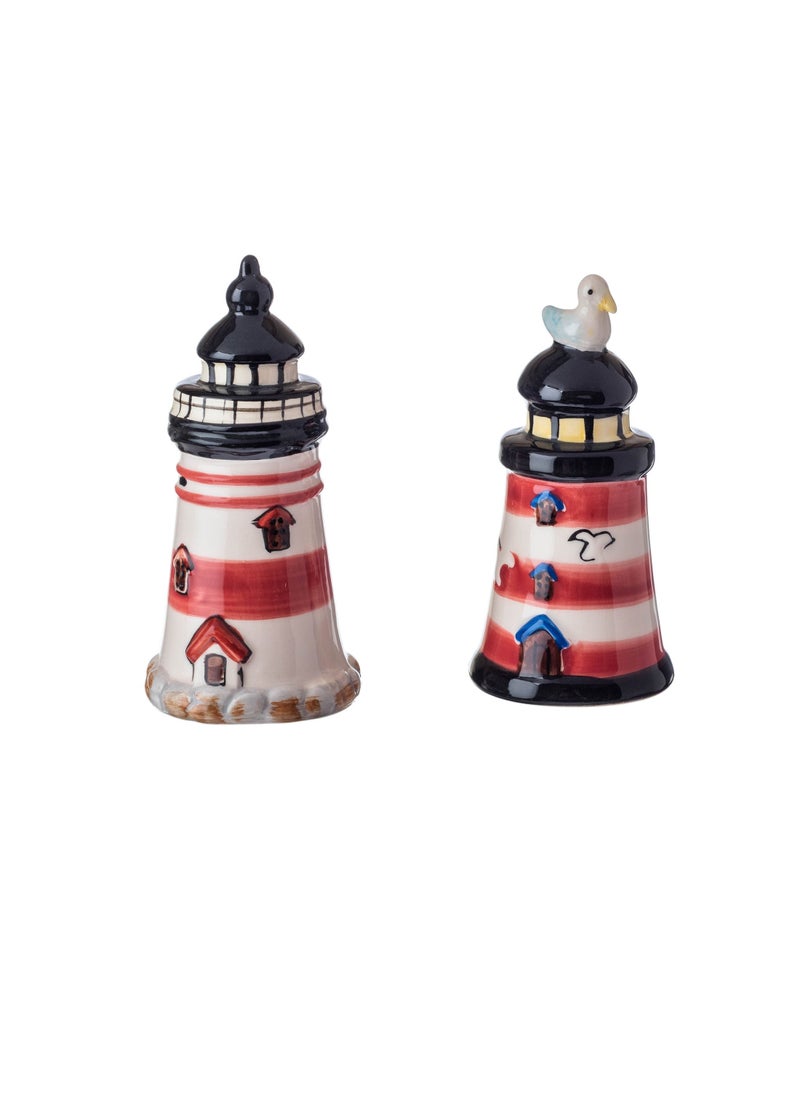 Dania Ceramic salt and pepper box set marine lighthouse decor 