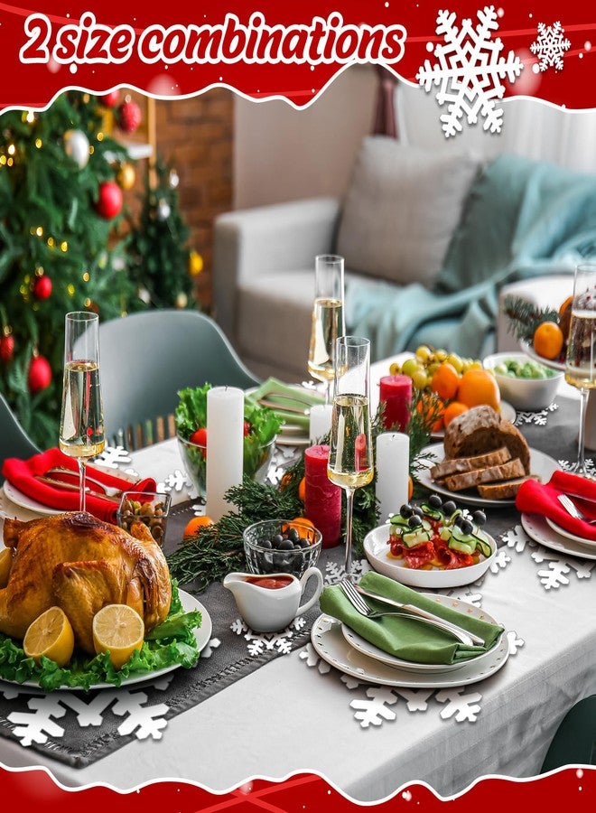 Suttmin 200 Pcs Christmas Snowflake Disposable Paper Placemat Winter White Snowflake Place Mat Christmas Coaster Set Include Paper Placemat and Coasters Bulk Table Place Mat Outdoor Indoor for Table - Image 3