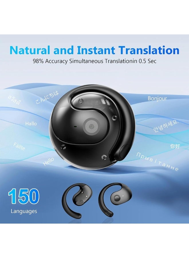 سماعات أذن بلوتوث لاسلكية للترجمة Hy-T26 Pro تدعم 150 لغة وتشغيل الموسيقى سماعات أذن فوق الأذن تريبل - Image 4