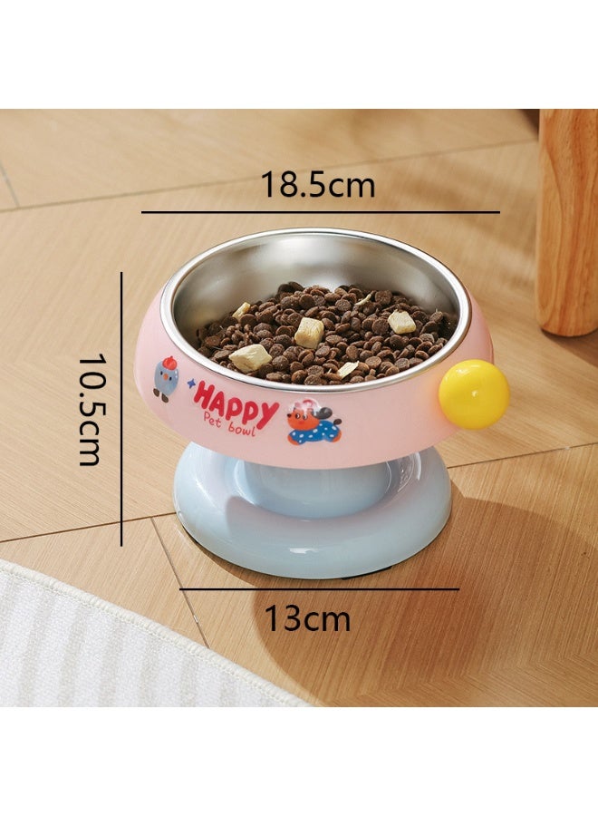 Oldzhan Pet ice cream colored cat bowl stainless steel anti slip dog bowl dopamine color matching pet bowl anti black chin high footed cat bowl - Image 3