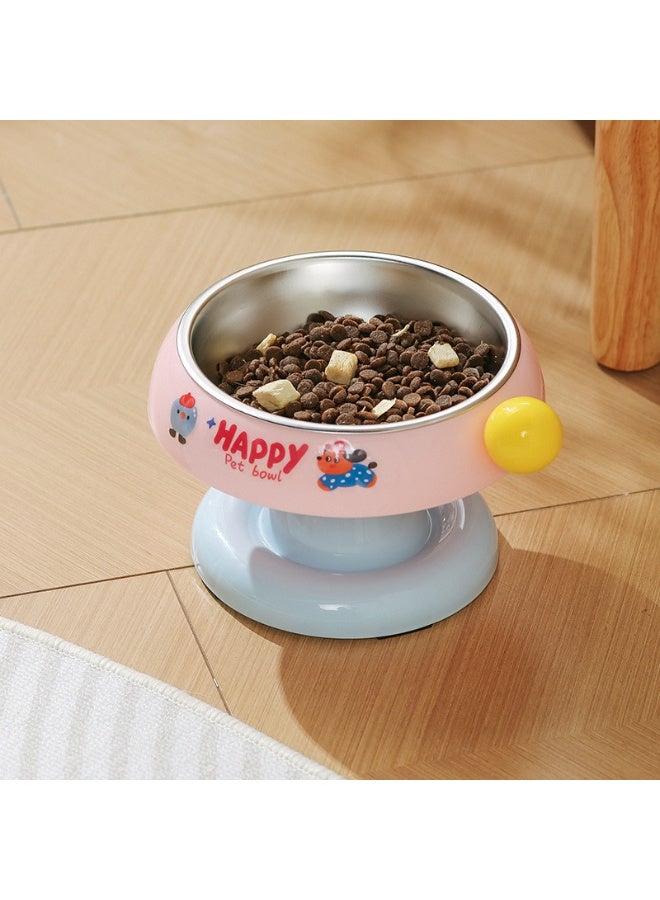Oldzhan Pet ice cream colored cat bowl stainless steel anti slip dog bowl dopamine color matching pet bowl anti black chin high footed cat bowl - Image 4