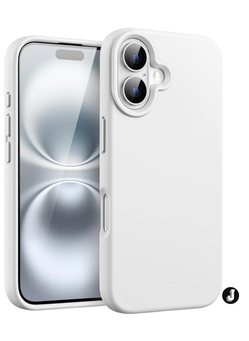 JAJEEK "Liquid Silicone Case for iPhone 16 (6.1-Inch) – Soft Touch, Anti-Scratch, Shockproof Cover with Microfiber Lining (White)" - Image 1