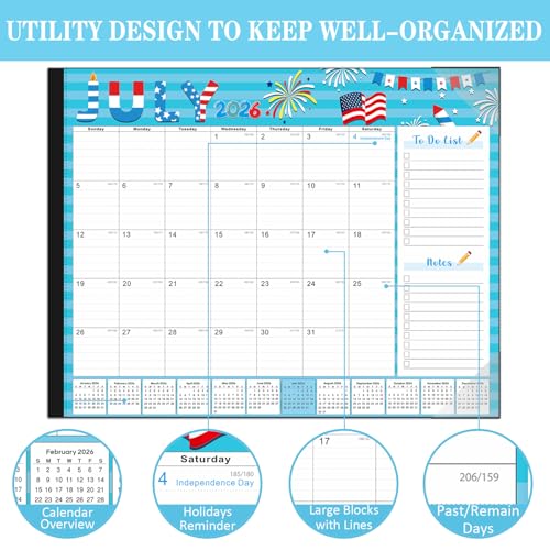 Lateefah Desk Calendar 2026, Large 22'' x 17'' Desk Calendar 2026-2027, 18 Month Desktop Calendars for Home & Office, Use Jan 2026 to June 2027 - Image 4
