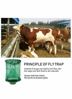 Generic Ranch Fly Trap with Bait Tray Outdoor Hanging Reusable Fly Trap Flay Catcher Cage for Indoor or Outdoor Family Farms Park Restaurants (Green  1 Pack)  - Image 3