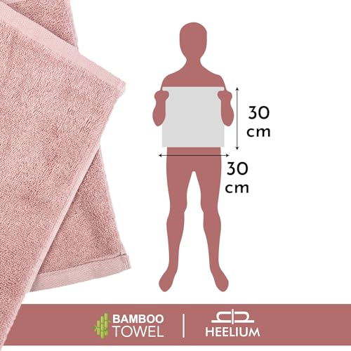 HEELIUM Bamboo Face Towel | Ultra Absorbent & Odour-Free | 3X Softer Than Cotton Towels | 30 x 30 cm - 600 GSM | Pack of 3 - Peach, Iris, White - Image 4