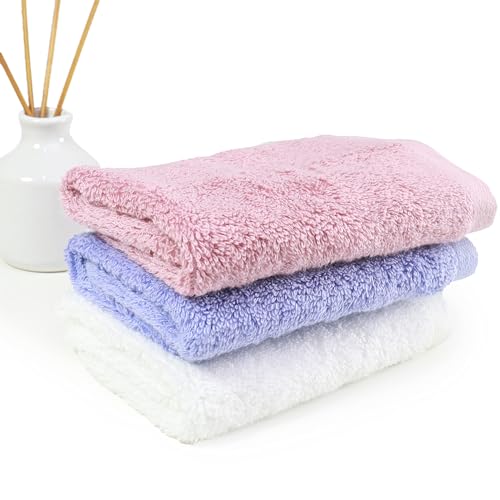 HEELIUM Bamboo Face Towel | Ultra Absorbent & Odour-Free | 3X Softer Than Cotton Towels | 30 x 30 cm - 600 GSM | Pack of 3 - Peach, Iris, White - Image 1