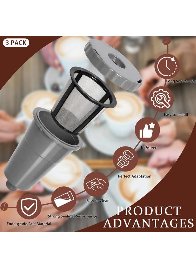 Podoy Reusable Coffee Filter Compatible with Keurigg My K Cup B30 B40 B50 B60 B70 K10 MINI Plus K15 K40/45 K55 K60/65 K70/75/79 Series 5048 Old Mode Grey (3 Pack) - Image 5