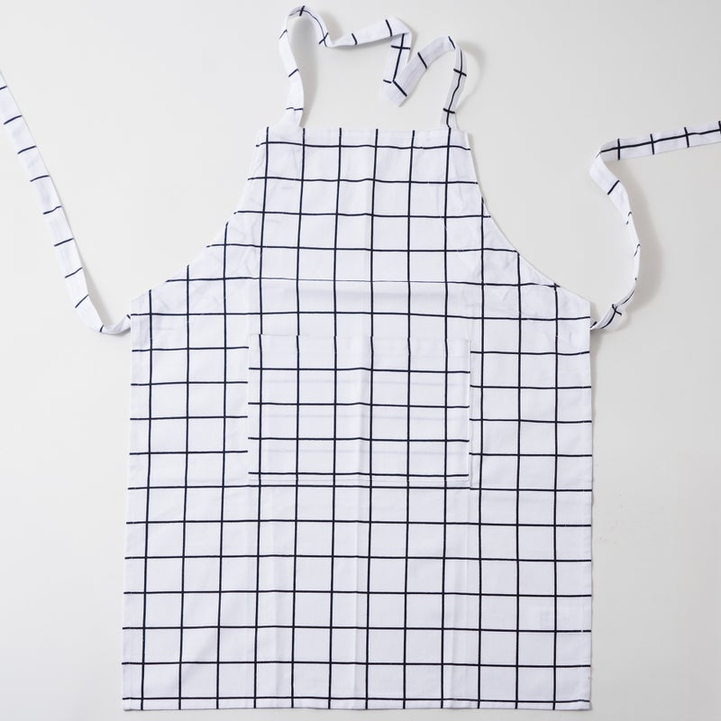 Alberto 100% Cotton Kitchen Set Of 4Pcs, Black Stripes - Image 2